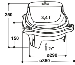 Gėrimo dubuo, modelis 43A, 24 V, 80 W