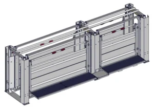 Galvijų pravarymo koridorius ADJUSTABLE PLATE-MOUNTED RACE, LGHT. 5.6M
